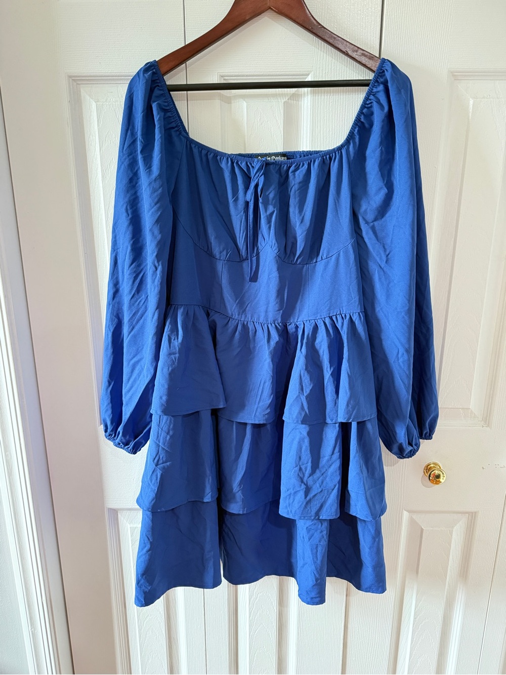 Blue Tiered Peasant Dress